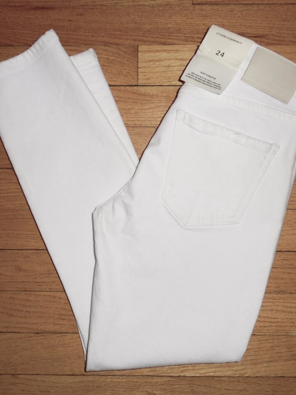 New Citizens Of Humanity Ella Mid Rise Slim Crop Jeans "Soft Stretch" White 24 - Picture 9 of 9